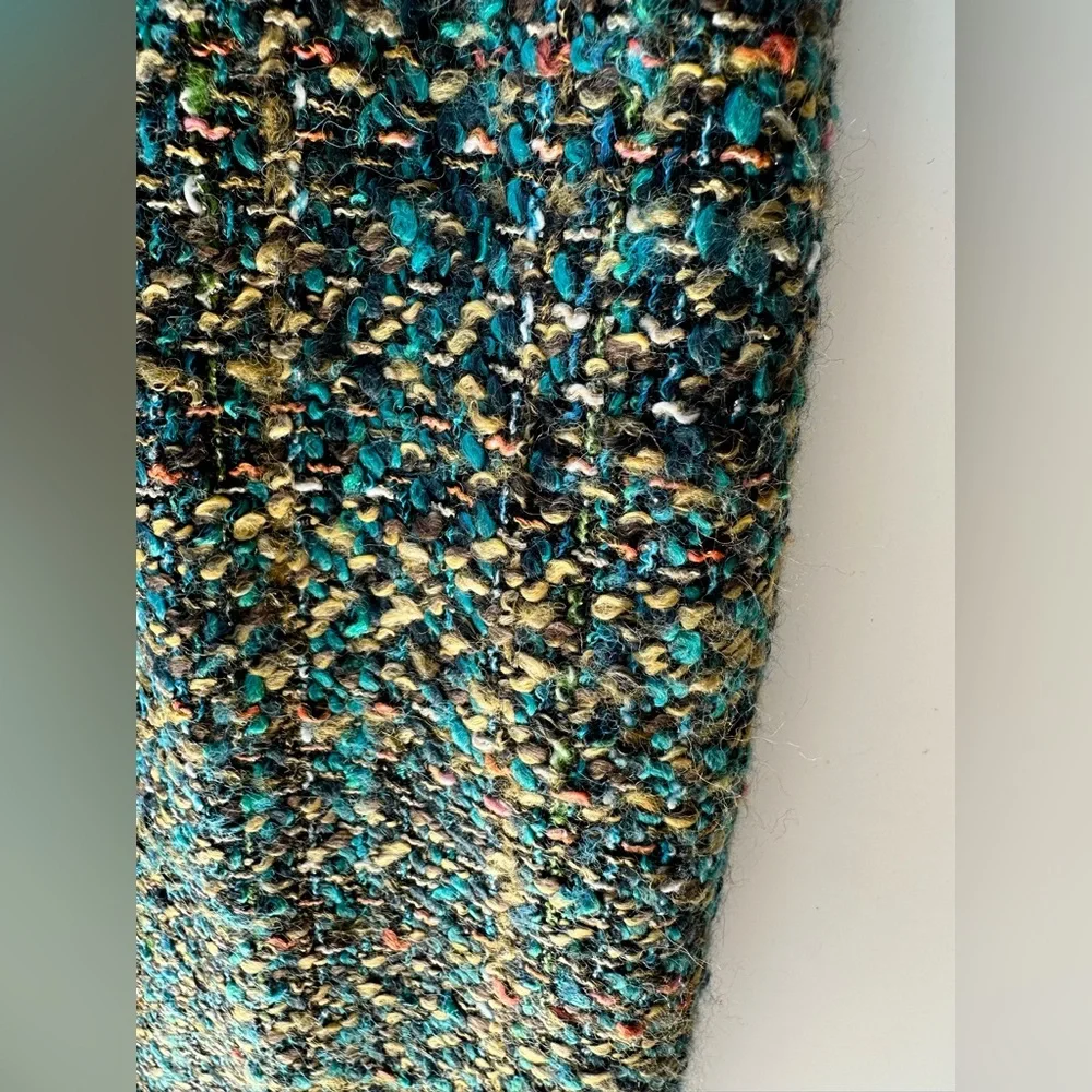 Lafayette 148 Tweed Skirt, Green Multicolor, Pencil, 8
